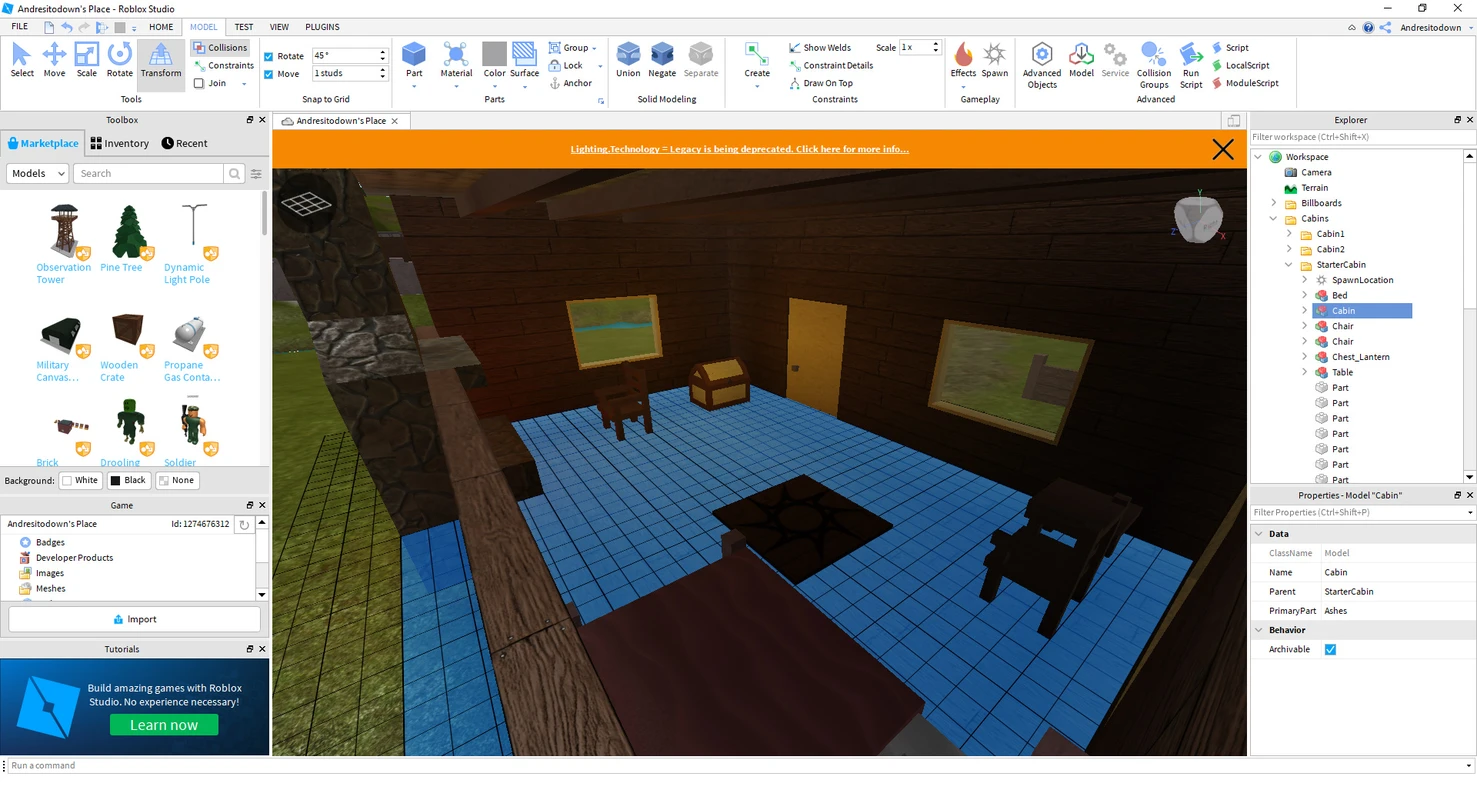 Roblox Studio terrain and environment screenshot